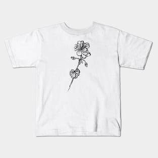 Line Art Flower Kids T-Shirt